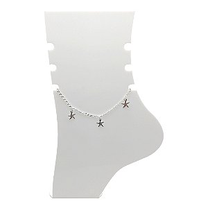 Tornozeleira de prata 925 pingentes estrela mar