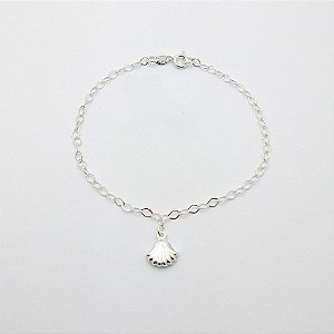 Pulseira de prata 925 concha cheia