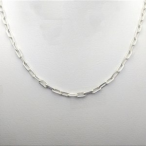 Gargantilha de prata 950 corrente fígaro longo 4mm