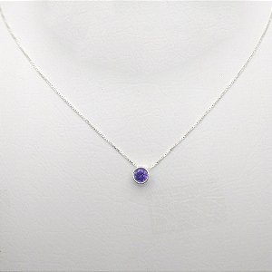 Gargantilha de prata 925 ponto de luz