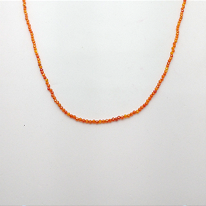 Gargantilha de prata 925 Cristais de pedra natural laranja