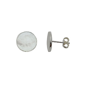 Brinco de prata 925  madre pérola 10mm