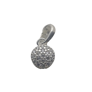 Pingente de prata 925 redondo Zircônia 5mm
