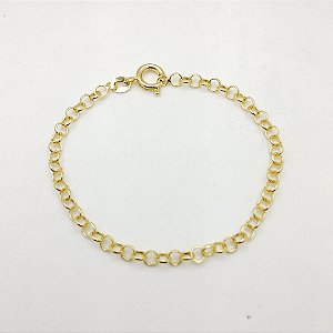 Pulseira  folheada a ouro 18k corrente elo português