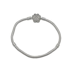 Pulseira de prata 925 para berloques flexível patinha