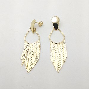 Brincos folhedos a ouro 18k argolas cascata