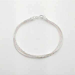 Pulseira de prata 925 três fios