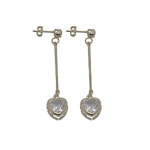Brincos folhedos a ouro 18k pedra zirônia