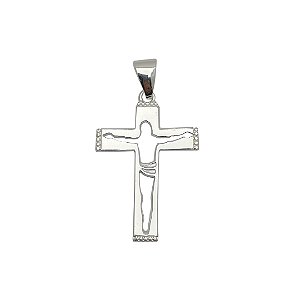 Pingente de prata 925 cristo na cruz vazado