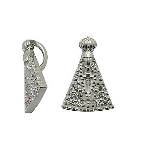 Pingente de prata 925 N.S. Aparecida mini com zircônias