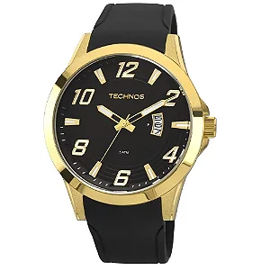 Relógio Technos Racer Masculino 2115KQA/8P Dourado Pulseira Silicone