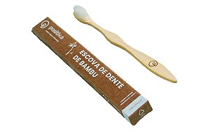 Escova de Dente de Bambu Cerdas Brancas Positiva