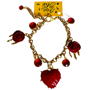 Pulseira Bracelete Pomba Gira com Pedra Vermelha