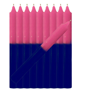 Vela Palito Hora Bicolor Rosa e Azul - 32 Unidades
