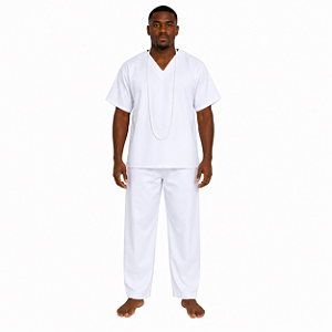 Calça Branca Oxford Sem Bolso