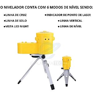 Nível Laser Nivelador Giratório Tripé Abs Profissional 360°