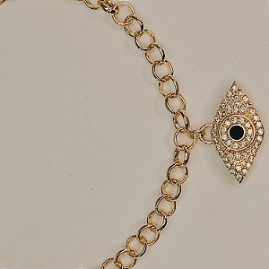Pulseira com Pingente de Olho Grego e Zircônias
