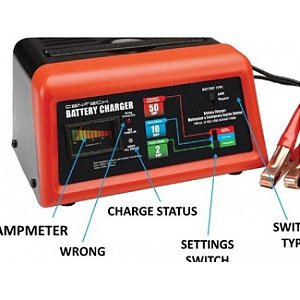 60581 - CARREGADOR DE BATERIA 2/10/50 AMP, PORTÁTIL