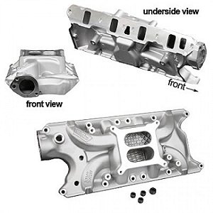 8124WND - COLETOR DE ADMISSÃO WEIAND STREET WARRIOR, DUAL PLANE, ALUMINIO NATURAL, FORD SMALL BLOCK - UNIDADE