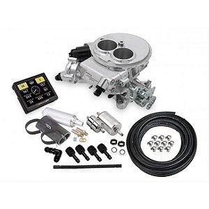 550-849K - EFi SNIPER KIT BIJET HOLLEY, COMPLETO  C/ CORPO DE BORBOLETA, ALUMÍNIO POLIDO C/ MÓDULO ECU INTEGRADO E DISPLAY COLORIDO