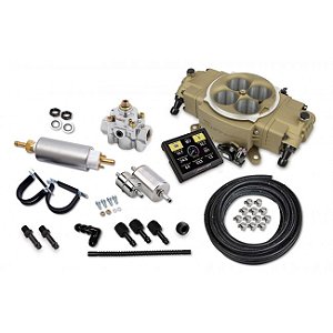 550-872K - EFi SNIPER MASTER KIT HOLLEY,STEALTH, 650 hp C/ CORPO DE BORBOLETAS DOURADO, MÓDULO ECU INTEGRADO E DISPLAY COLORIDO