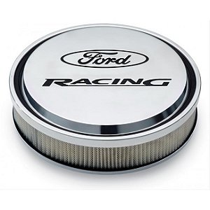 302-383 - FILTRO DE AR 13X2.625" EM ALUMINIO CROMADO COM LOGO FORD RACING  - UNIDADE