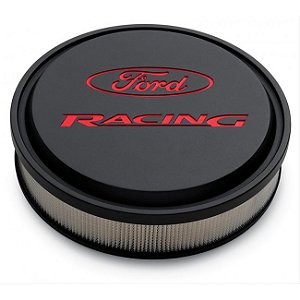 302-385 - FILTRO DE AR 13X2.625" EM ALUMINIO, PRETO COM LOGO FORD RACING EM VERMELHO - UNIDADE