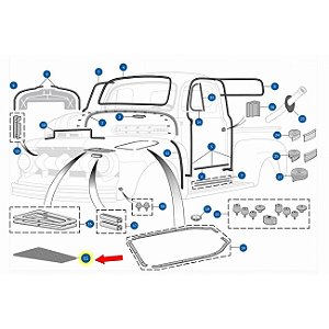 41-1491 - GRELHA DA ENTRADA DE AR DO PARA LAMAS, EM AÇO, FORD PICKUP F1 - PAR