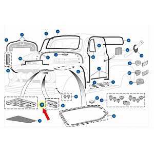 41-1532 - JUNTA DA ENTRADA DE AR DO PARA LAMAS, EM CORTICA, FORD PICKUP F1 - PAR