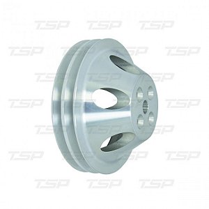 SP8852 - POLIA DA BOMBA DE AGUA CURTA, EM ALUMÍNIO, DUAS CANALETAS, V-BELT, CHEVY SMALL BLOCK - UNIDADE