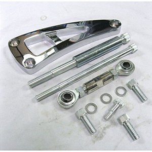 JM9103C - SUPORTE DE ALTERNADOR EM ALUMINIO CROMADO PARA BOMBA LONGA  - BIG BLOCK - KIT - 12 ITENS