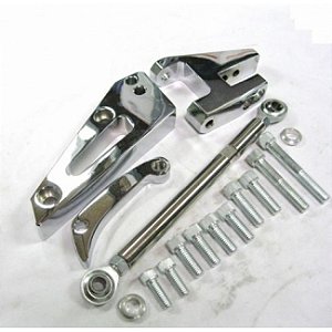 JM9102P - KT DE SUPORTE DE ALTERNADOR, EM ALUMINIO POLIDO, PARA BOMBA CURTA CHEVROLET SMALL BLOCK