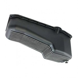 SP8442BK - CARTER DE OLEO, EM ALUMINIO, ACABAMENTO PRETO, CHEVY SMALL BLOCK PRÉ 79, VARETA LADO DO MOTORISTA - UNIDADE