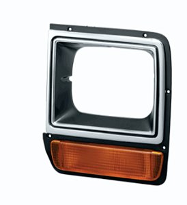55-2632 - MOLDURA DE FAROL, EM PLASTICO, LADO ESQUERDO, ACABAMENTO CROMADO, DODGE RAM 1986-90 - UNIDADE