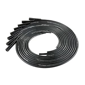 85080 - JOGO DE CABOS DE VELAS PRETO, 8.5mm UNIVERSAL, PONTAS DAS VELAS RETA