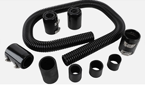 SRQ17BK - MANGUEIRA DE RADIADOR, SUPERIOR E INFERIOR, FLEXIVEL, EM AÇO INOX PRETO, 48", UNIVERSAL