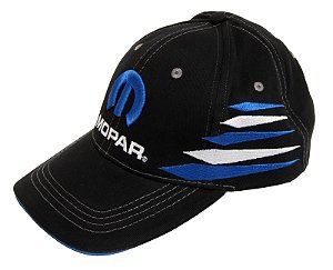 DCE-48894 - BONE ORIGINAL, LICENCIADO MOPAR, PRETO, LOGO MOPAR AZUL, EM SARJA - UNIDADE