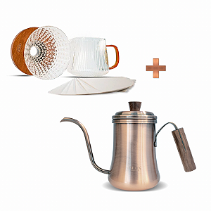 Combo - Kit Cônico + Chaleira Pescoço de Ganso Bron Coffee
