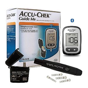 Medidor de Glicose Accu Chek Guide Me (Kit Lanceta/10 Fitas)