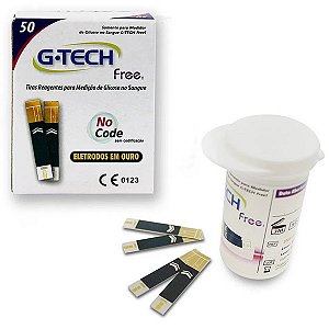 Tiras Reagentes para Medição de Glicose G-Tech Free - Caixa com 50 Unidades