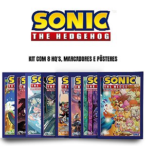 COMBO SONIC VOLUMES 1, 2, 3, 4, 5, 6, 7 e 8 + PÔSTERES E MARCADORES