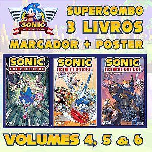 Super Combo Sonic The Hedgehog Vol 4 5 e 6 - Acompanham Marcador e Pôster