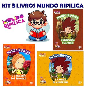 Kit 3 Livros Mundo Ripilica E A Magia Da Caligrafia E O Encanto Dos Números Aprendendo O Alfabeto