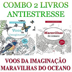 Combo Livros Colorir Maravilhas Do Oceano + Voos da Imaginação