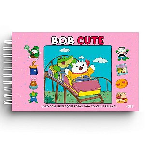 Bob Cute Capa Dura Rosa - Livro de Colorir com 48 Ilustrações Fofas Para Colorir E Relaxar