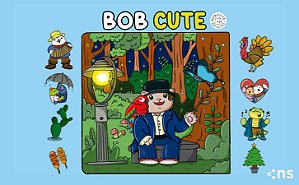 Bob Cute Capa Dura Azul - Livro de Colorir com Ilustrações Fofas Para Colorir E Relaxar