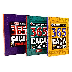 Kit 365 Caça Palavras + 15000 Palavras 3 Livros Original Pé Da Letra