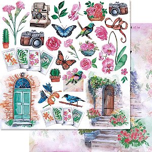 Papel Scrapbook Litoarte Coleção Minha Primavera Encantada Recortes - SD-1218