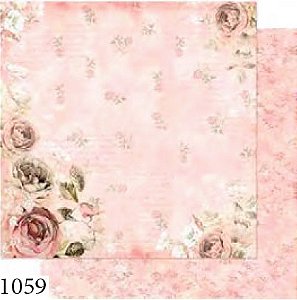 Papel para Scrapbook Litoarte Borboletas e Flores SD-1016