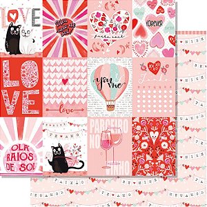 Papel Scrapbook Litoarte - Tags Love - 30,5 x 30,5 - SD-1247